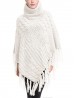 Cowl Neck Cape/Poncho W/Fringes